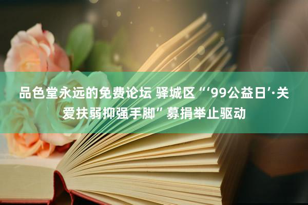 品色堂永远的免费论坛 驿城区“‘99公益日’·关爱扶弱抑强手脚”募捐举止驱动