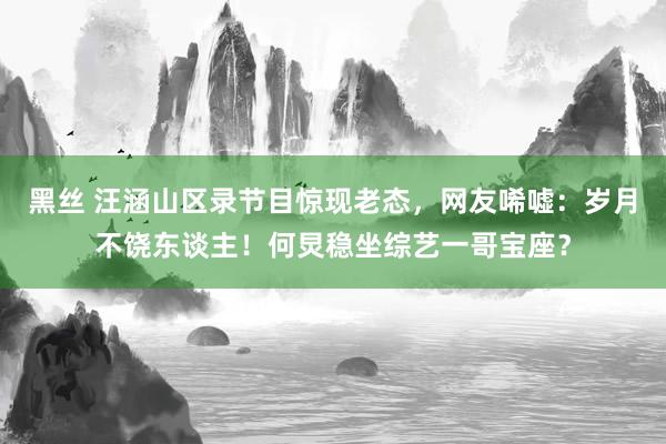 黑丝 汪涵山区录节目惊现老态，网友唏嘘：岁月不饶东谈主！何炅稳坐综艺一哥宝座？