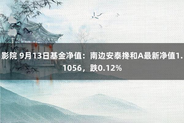 影院 9月13日基金净值：南边安泰搀和A最新净值1.1056，跌0.12%