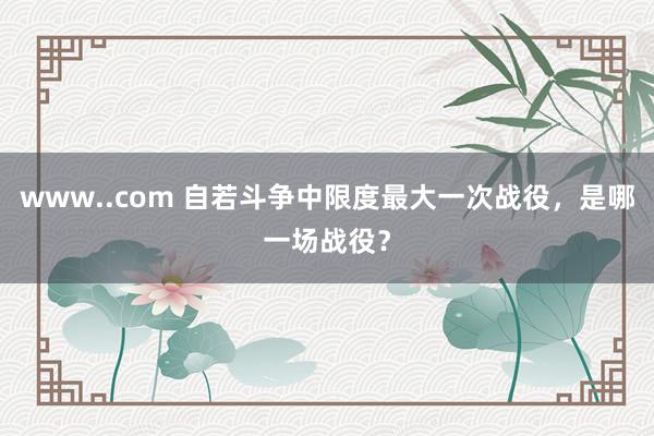 www..com 自若斗争中限度最大一次战役，是哪一场战役？