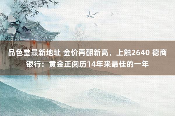 品色堂最新地址 金价再翻新高，上触2640 德商银行：黄金正阅历14年来最佳的一年