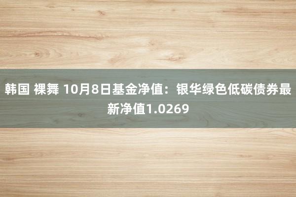 韩国 裸舞 10月8日基金净值：银华绿色低碳债券最新净值1.0269