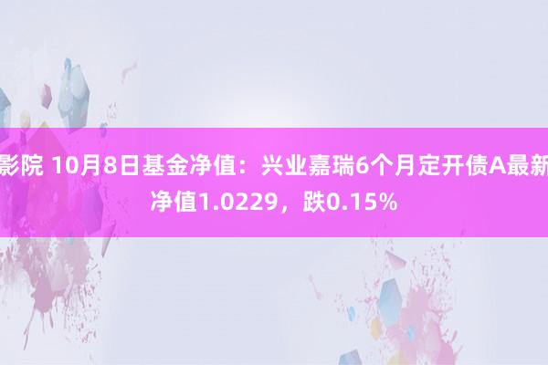 影院 10月8日基金净值：兴业嘉瑞6个月定开债A最新净值1.0229，跌0.15%