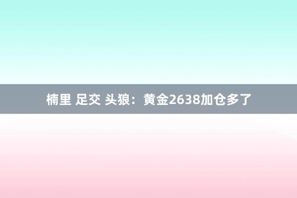 楠里 足交 头狼：黄金2638加仓多了