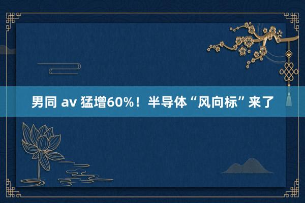 男同 av 猛增60%！半导体“风向标”来了