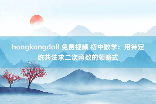 hongkongdoll 免费视频 初中数学：用待定统共法求二次函数的领略式