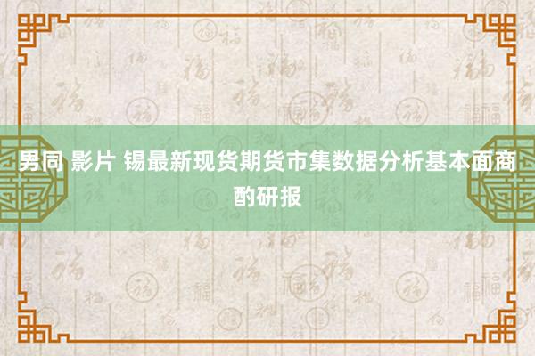 男同 影片 锡最新现货期货市集数据分析基本面商酌研报