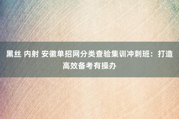 黑丝 内射 安徽单招网分类查验集训冲刺班：打造高效备考有操办