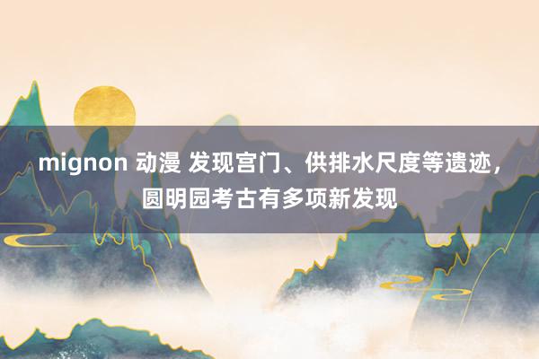 mignon 动漫 发现宫门、供排水尺度等遗迹，圆明园考古有多项新发现