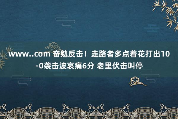 www..com 奋勉反击！走路者多点着花打出10-0袭击波哀痛6分 老里伏击叫停