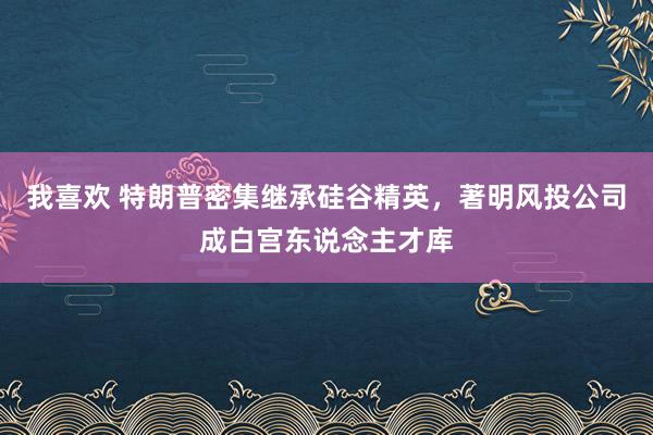 我喜欢 特朗普密集继承硅谷精英，著明风投公司成白宫东说念主才库