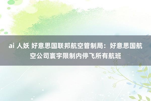 ai 人妖 好意思国联邦航空管制局：好意思国航空公司寰宇限制内停飞所有航班