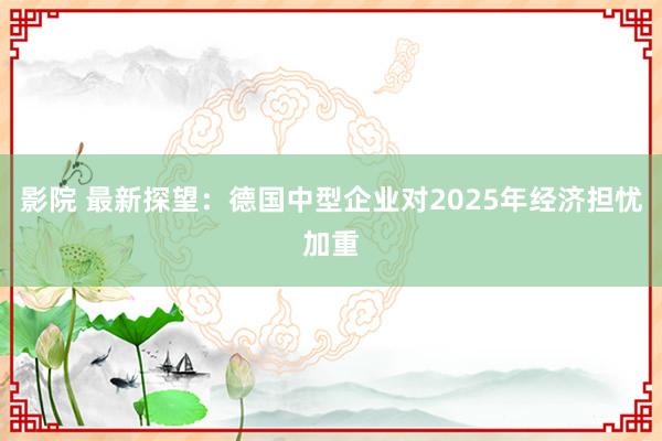 影院 最新探望：德国中型企业对2025年经济担忧加重