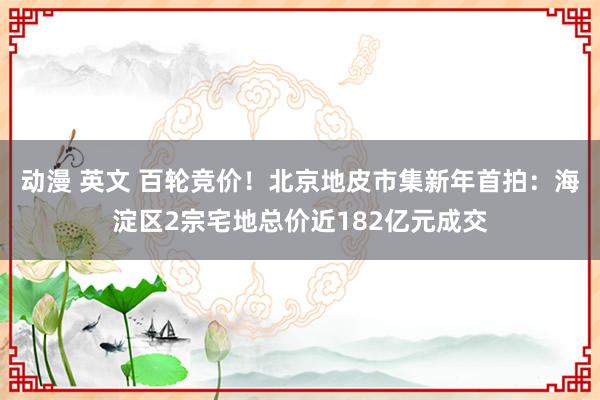 动漫 英文 百轮竞价！北京地皮市集新年首拍：海淀区2宗宅地总价近182亿元成交