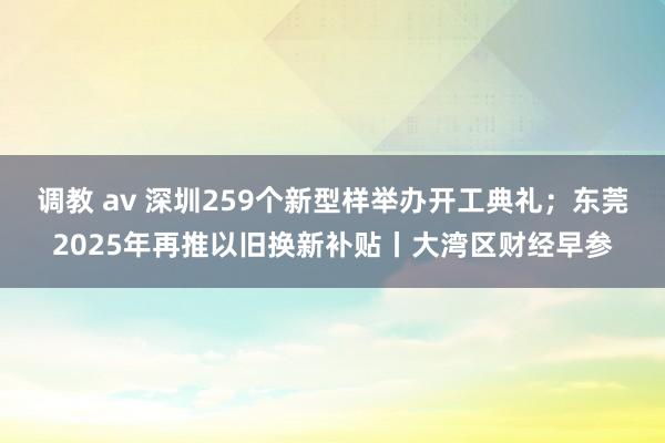 调教 av 深圳259个新型样举办开工典礼；东莞2025年再推以旧换新补贴丨大湾区财经早参