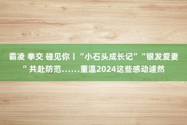 霸凌 拳交 碰见你丨“小石头成长记”“银发爱妻”共赴防范……重温2024这些感动遽然