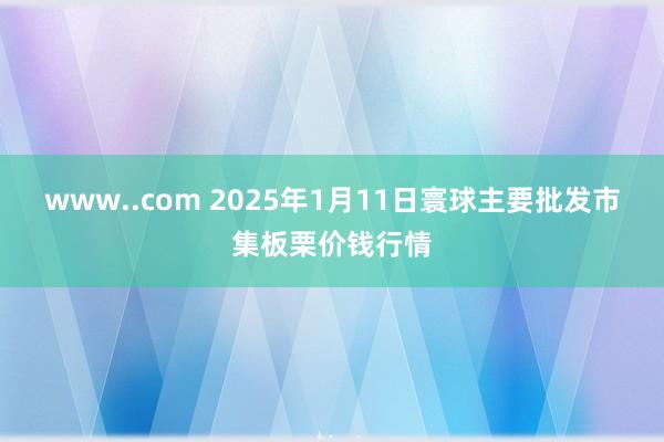 www..com 2025年1月11日寰球主要批发市集板栗价钱行情