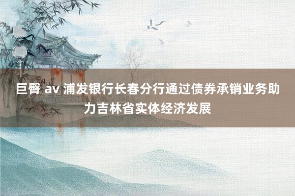 巨臀 av 浦发银行长春分行通过债券承销业务助力吉林省实体经济发展