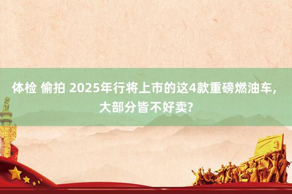 体检 偷拍 2025年行将上市的这4款重磅燃油车， 大部分皆不好卖?