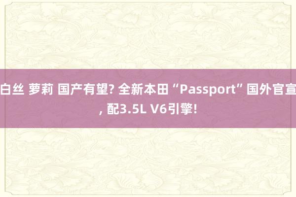 白丝 萝莉 国产有望? 全新本田“Passport”国外官宣， 配3.5L V6引擎!